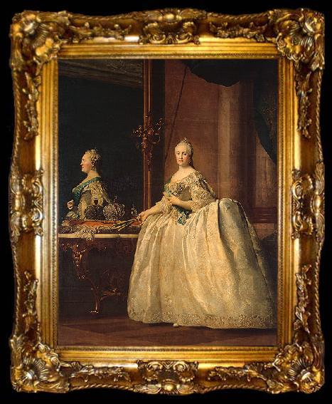 framed  Jan Josef Horemans the Elder Catherine II of Russia in the mirror, ta009-2